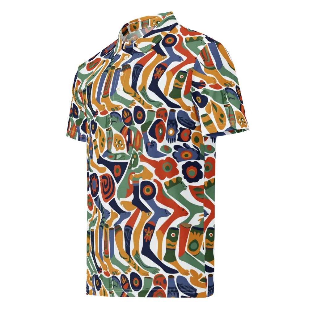 Menagerie Moderne on Men's Slim Fit Polo Shirt — Left Front