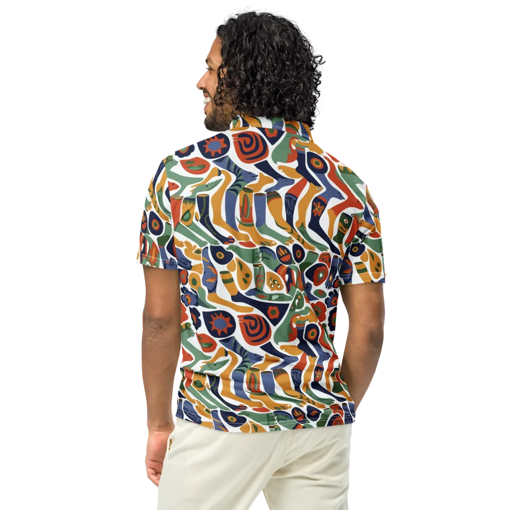 Menagerie Moderne on Men's Slim Fit Polo Shirt — Back
