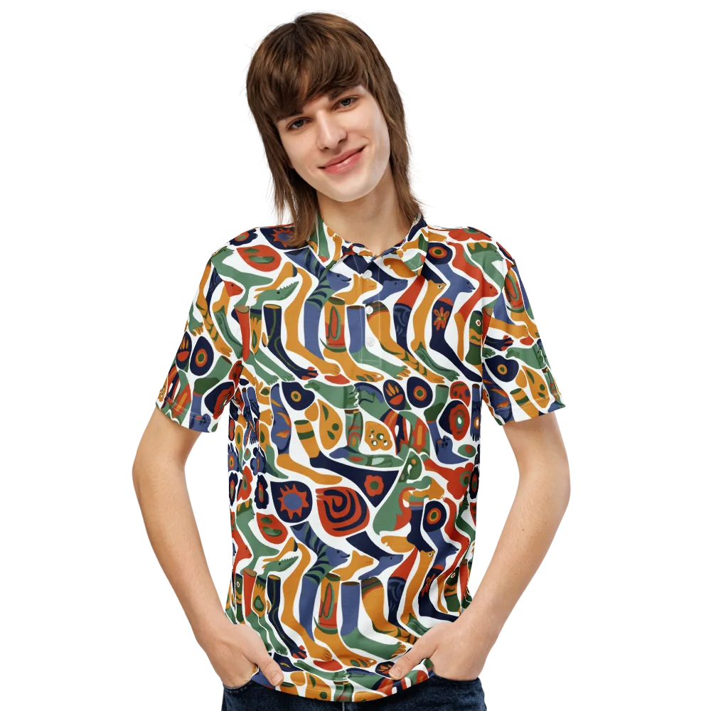 Menagerie Moderne on Men's Slim Fit Polo Shirt — Front