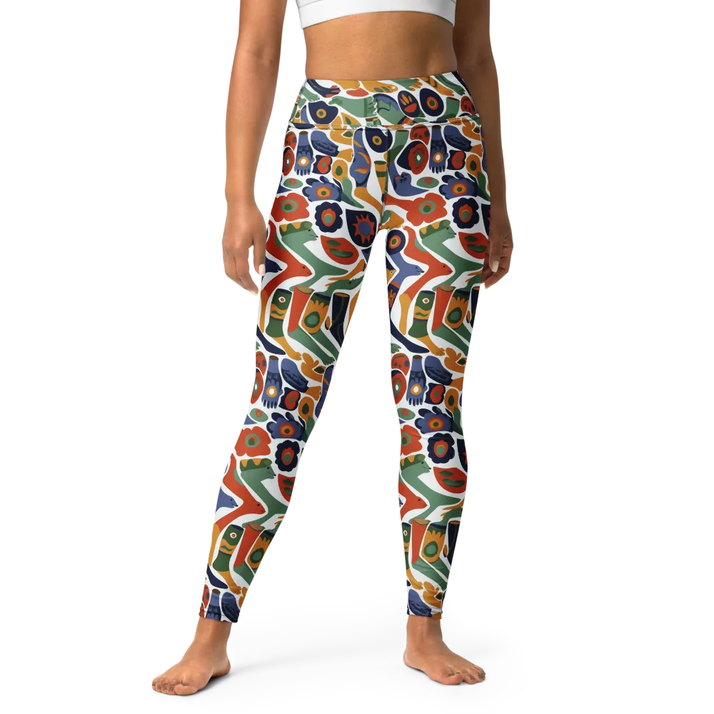 Menagerie Moderne on Yoga Leggings — Front