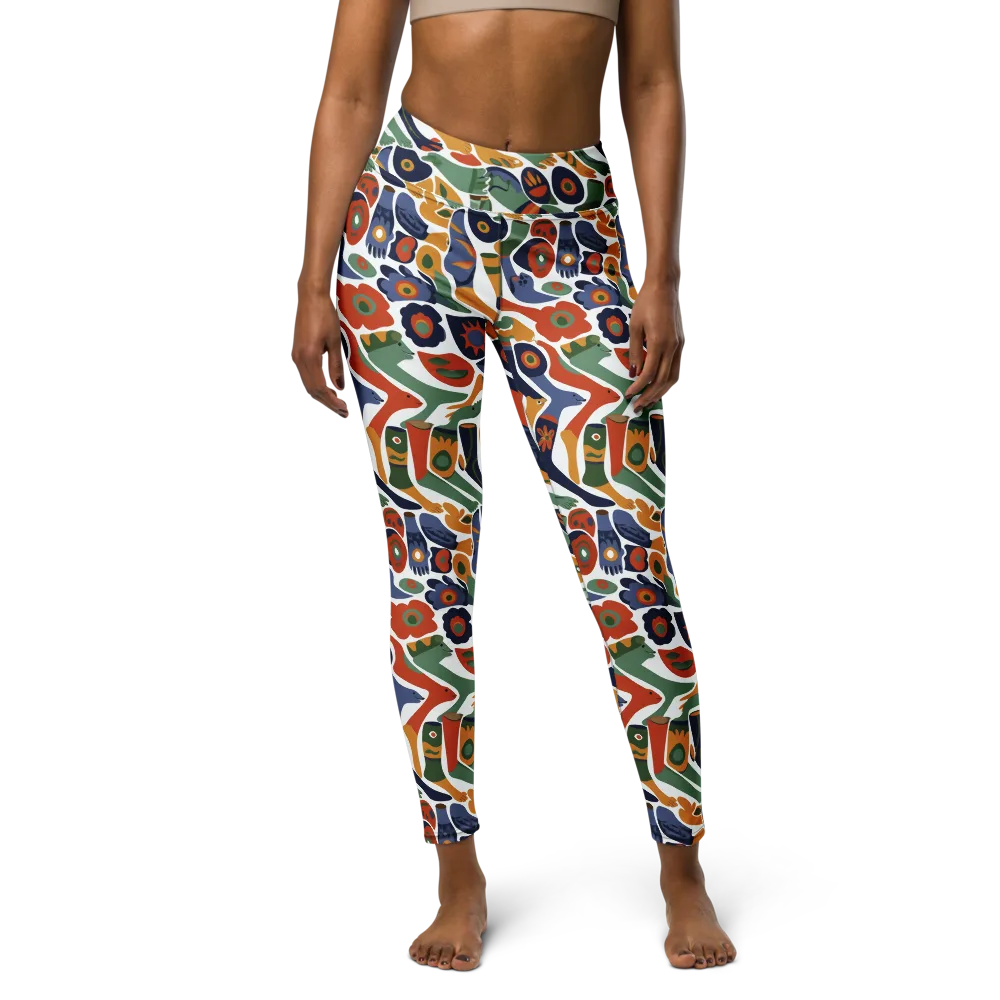 Menagerie Moderne on Yoga Leggings — Front