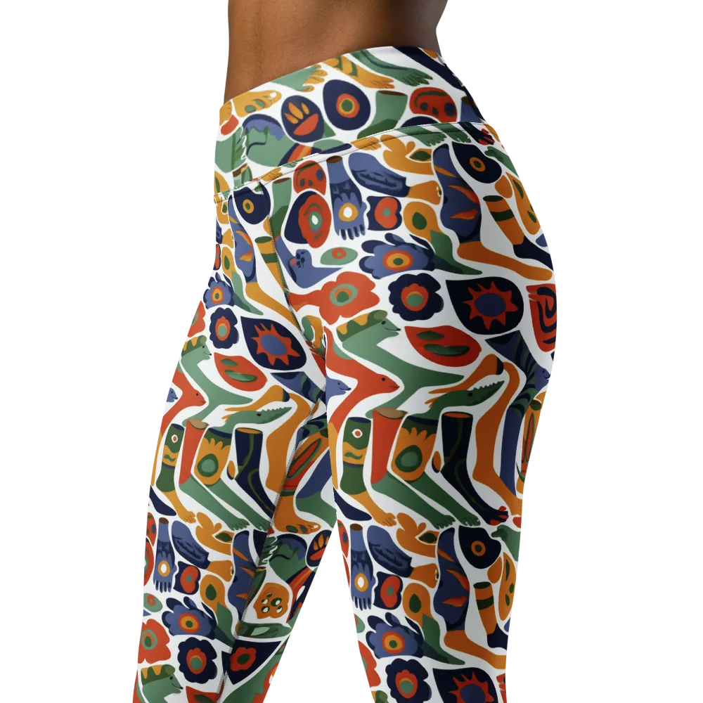 Menagerie Moderne on Yoga Leggings — Left Front