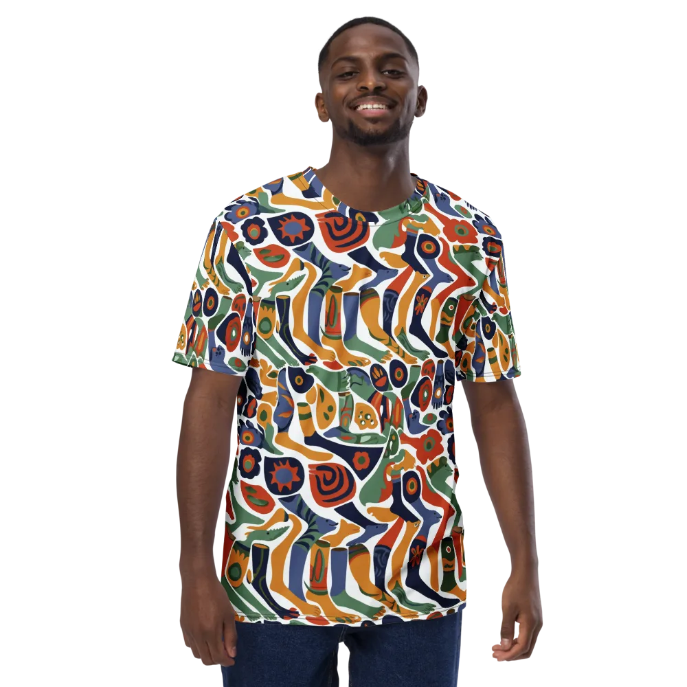 Menagerie Moderne on Men's Crew Neck T-Shirt — Front