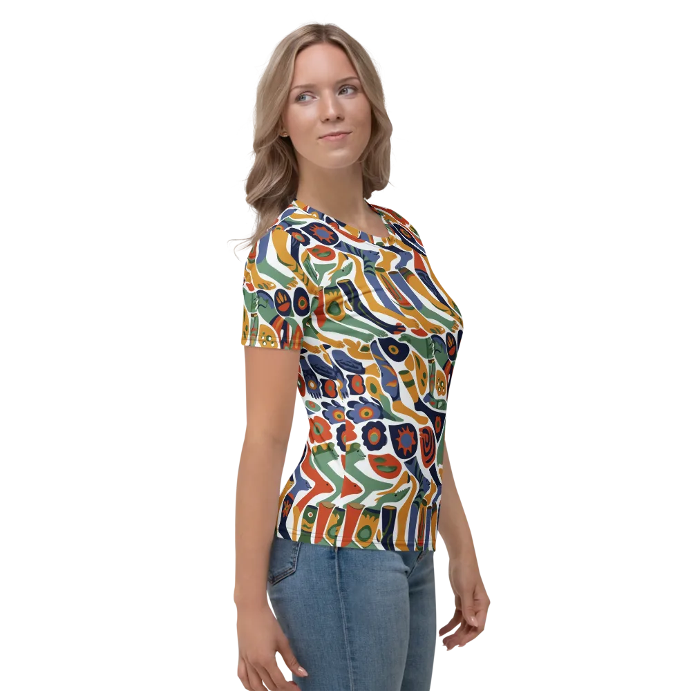 Menagerie Moderne on Women's Crew Neck T-Shirt — Right