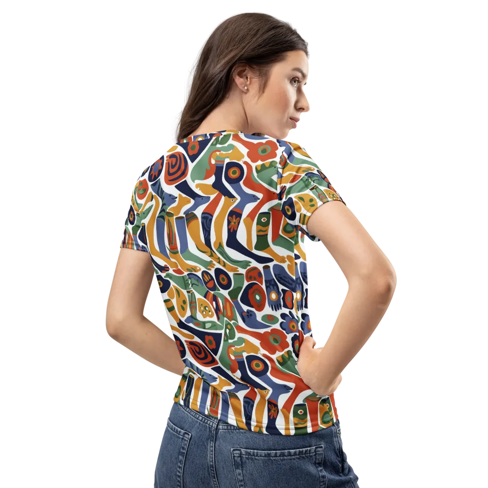 Menagerie Moderne on Women's Crew Neck T-Shirt — Back