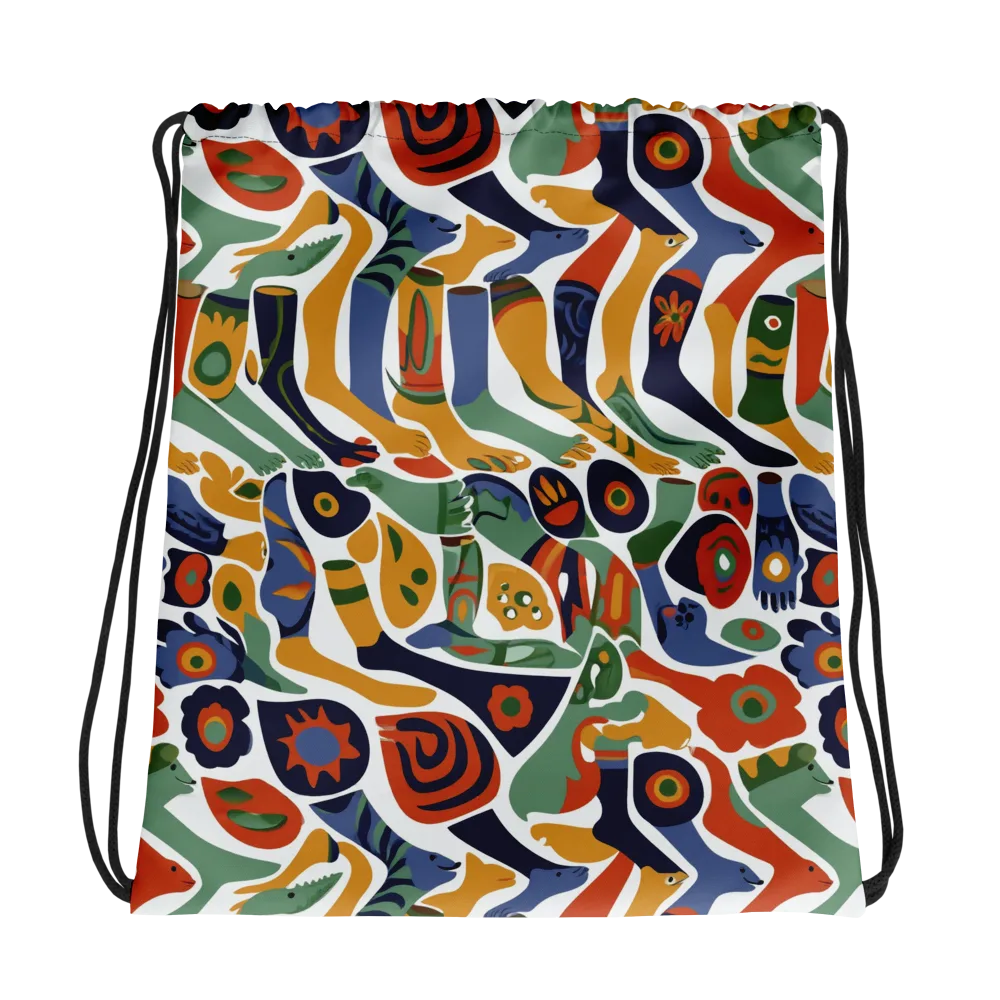 Menagerie Moderne on Drawstring Bag — Photo