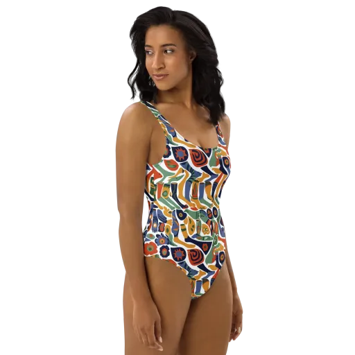 Menagerie Moderne on a One-Piece Swimsuit