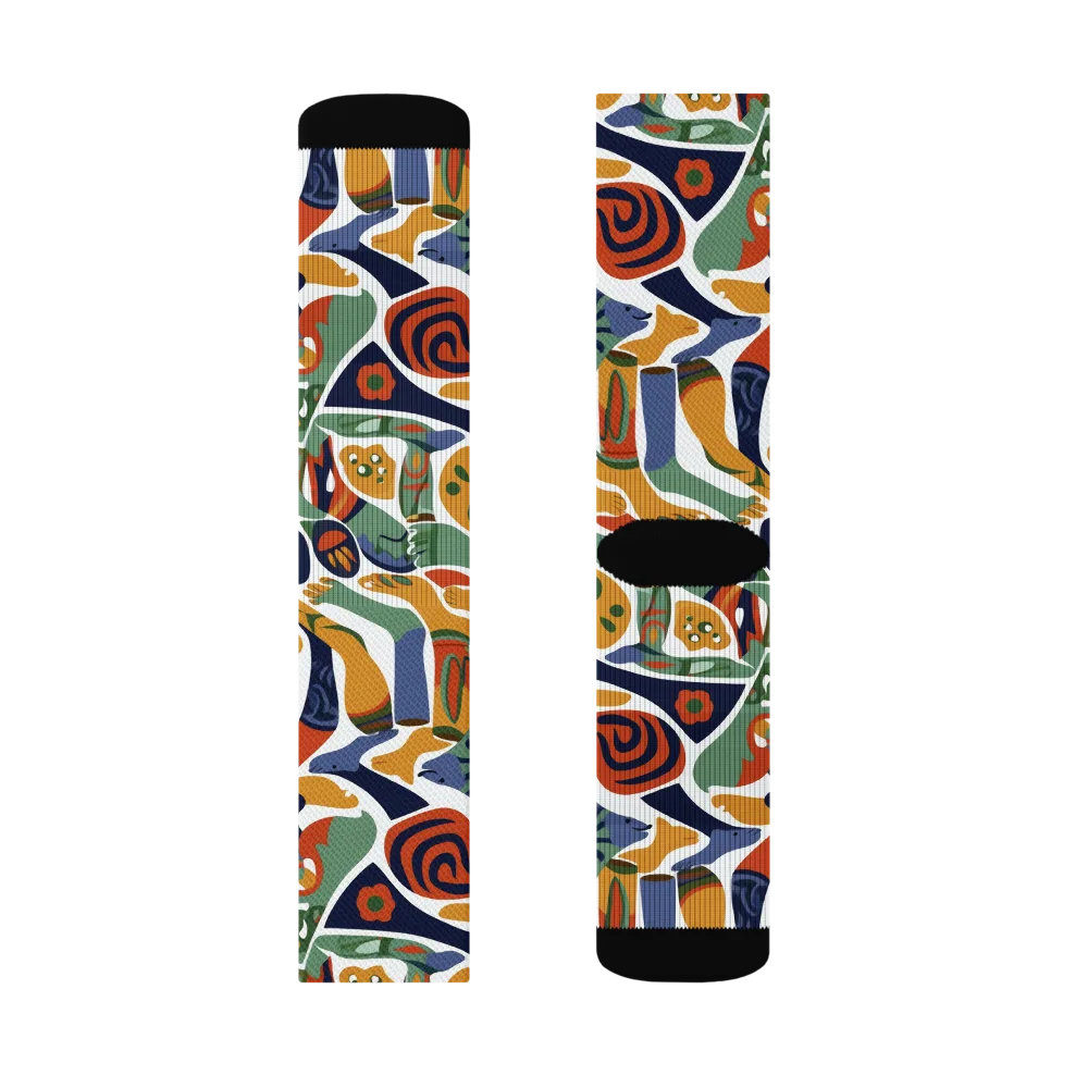 Menagerie Moderne on Socks — Right Sock