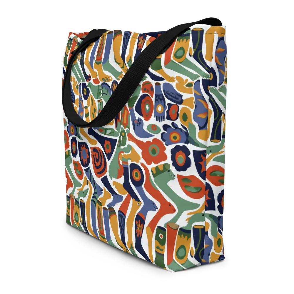 Menagerie Moderne on Large Tote Bag W/ Pocket — Front