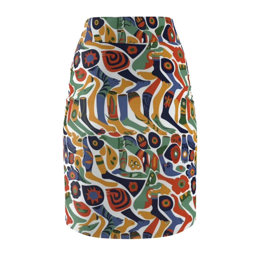 Menagerie Moderne on Pencil Skirt — Back