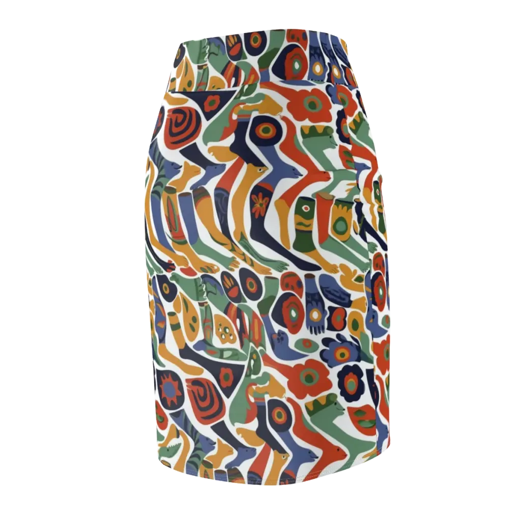 Menagerie Moderne on Pencil Skirt — Back Side
