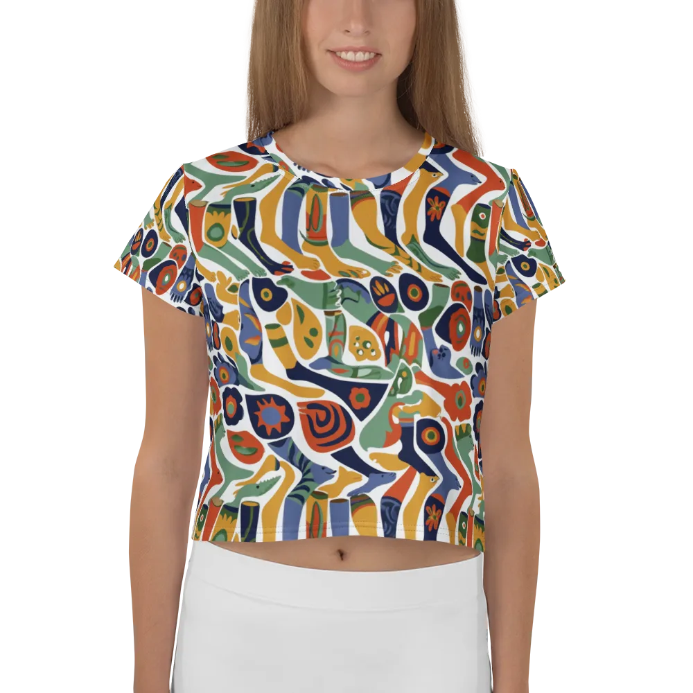 Menagerie Moderne on Crop Tee — Front