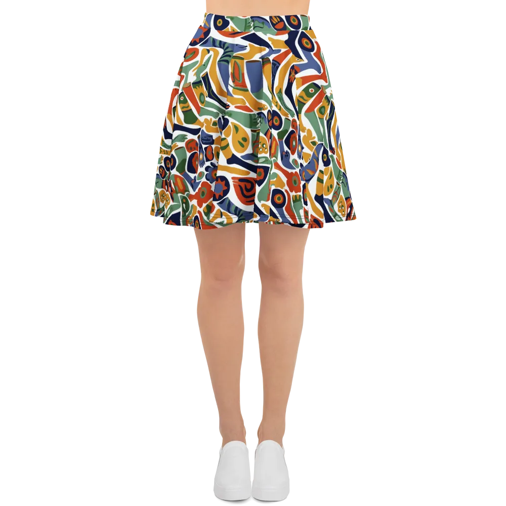 Menagerie Moderne on Skater Skirt — Front