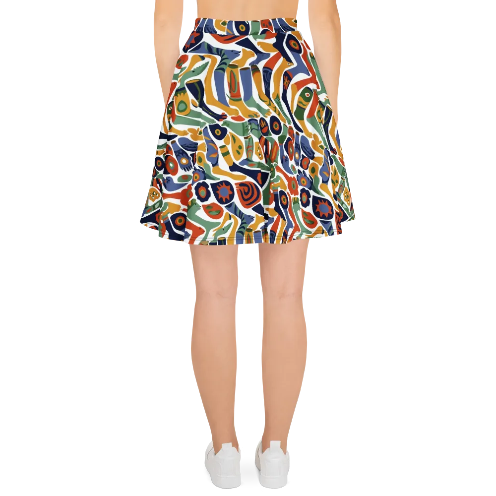 Menagerie Moderne on Skater Skirt — Back