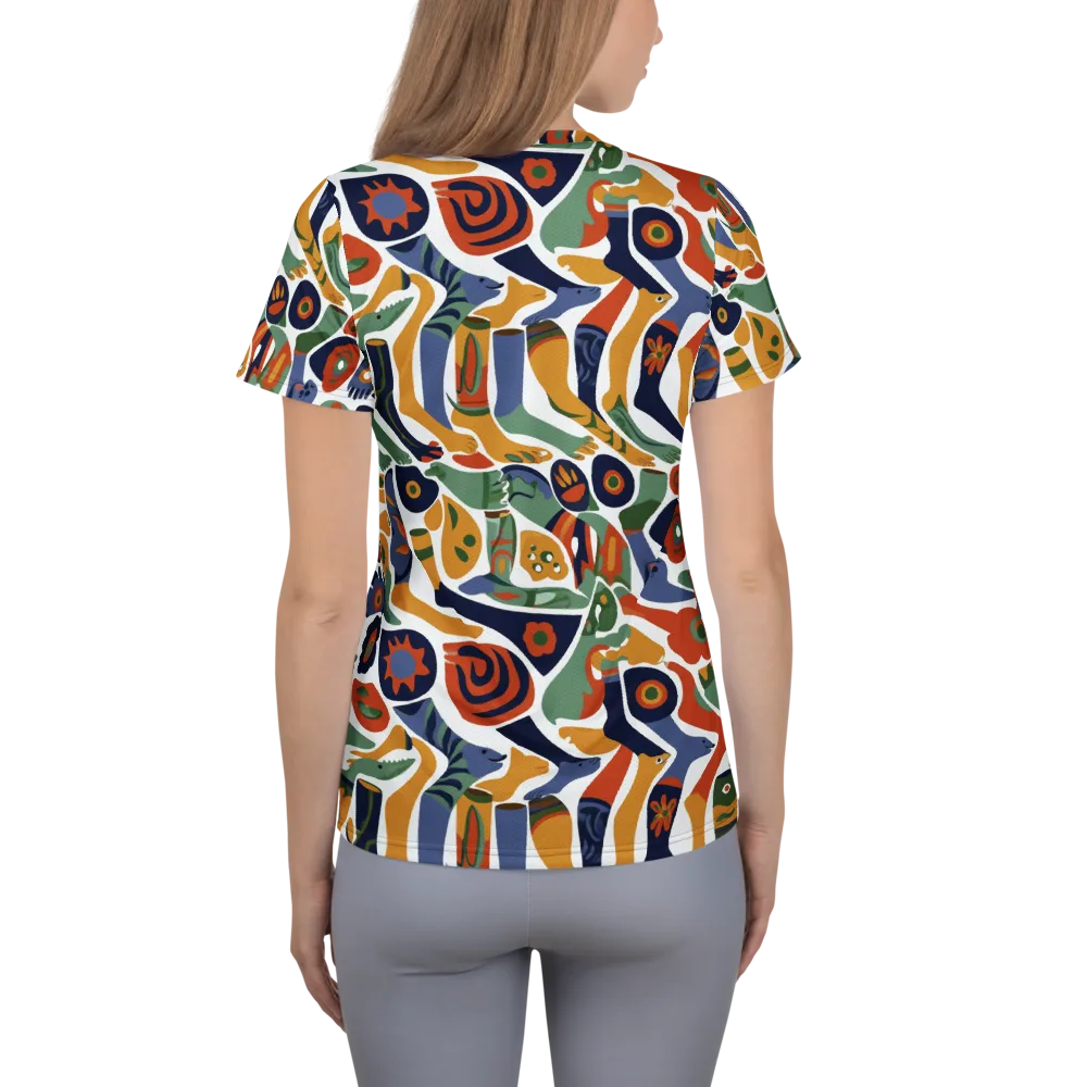 Menagerie Moderne on Women's Athletic T-Shirt — Back