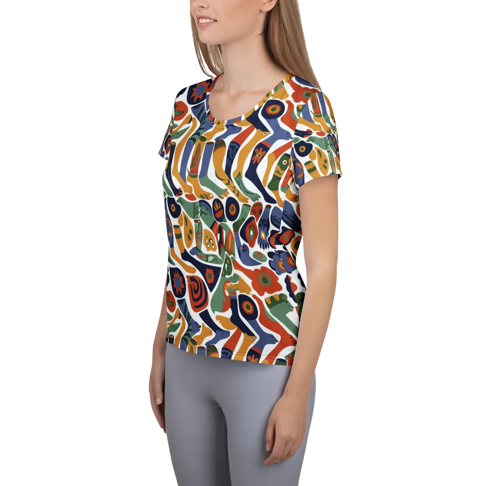 Menagerie Moderne on Women's Athletic T-Shirt — Left