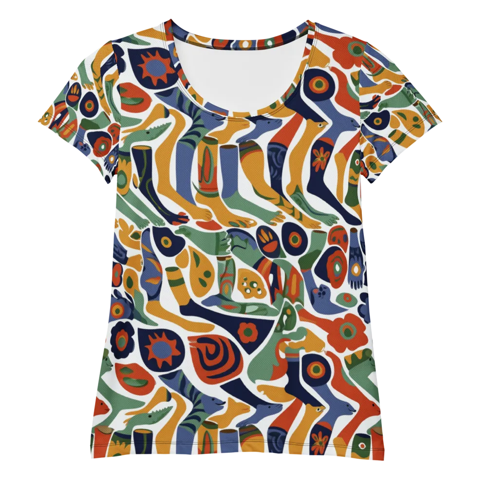 Menagerie Moderne on Women's Athletic T-Shirt — Front
