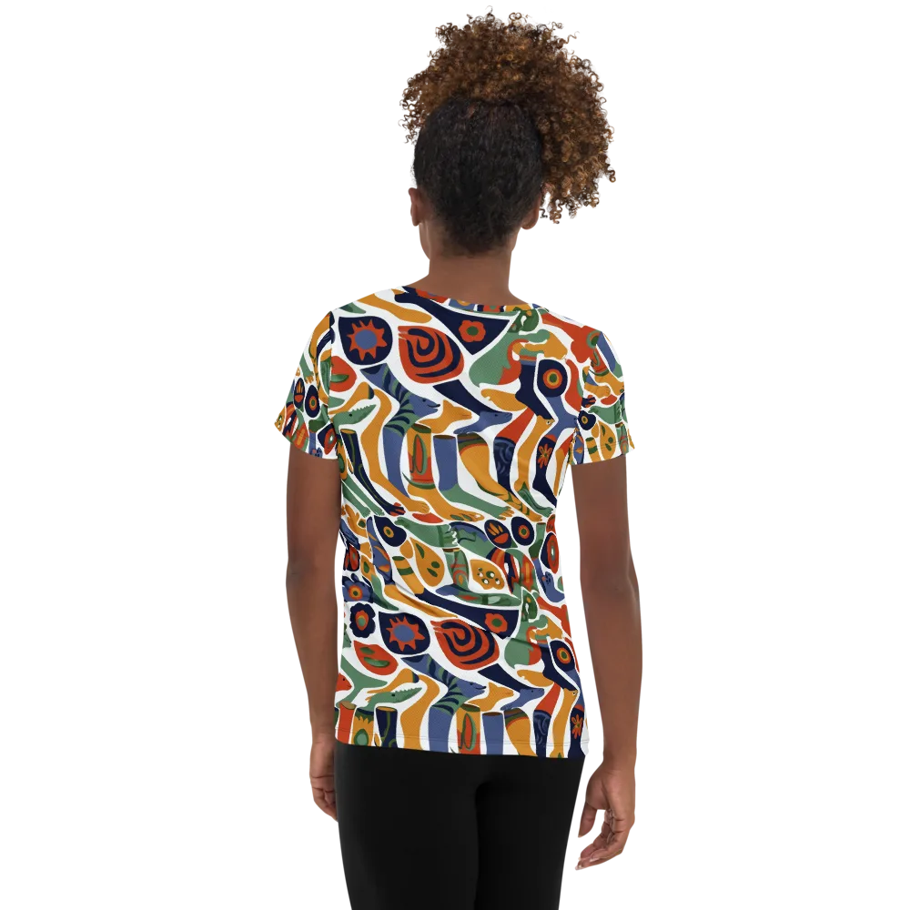 Menagerie Moderne on Women's Athletic T-Shirt — Back