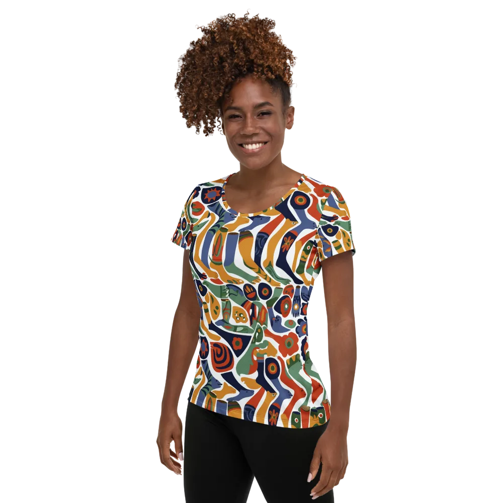 Menagerie Moderne on Women's Athletic T-Shirt — Left