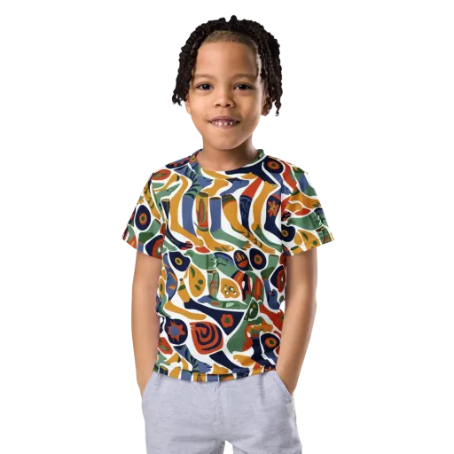 Menagerie Moderne on a Kids Crew Neck T-Shirt