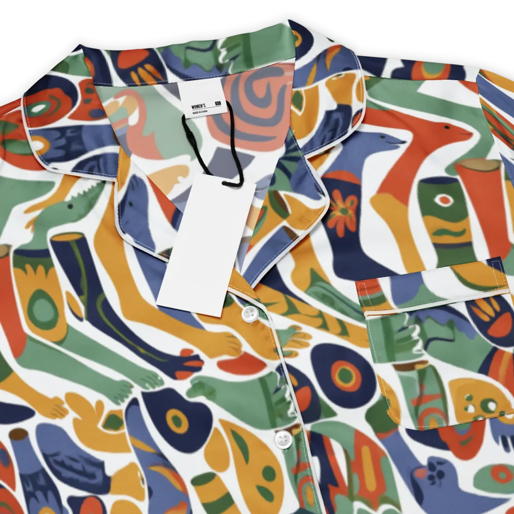 Menagerie Moderne on Women's Short Sleeve Pajama Top — Product details