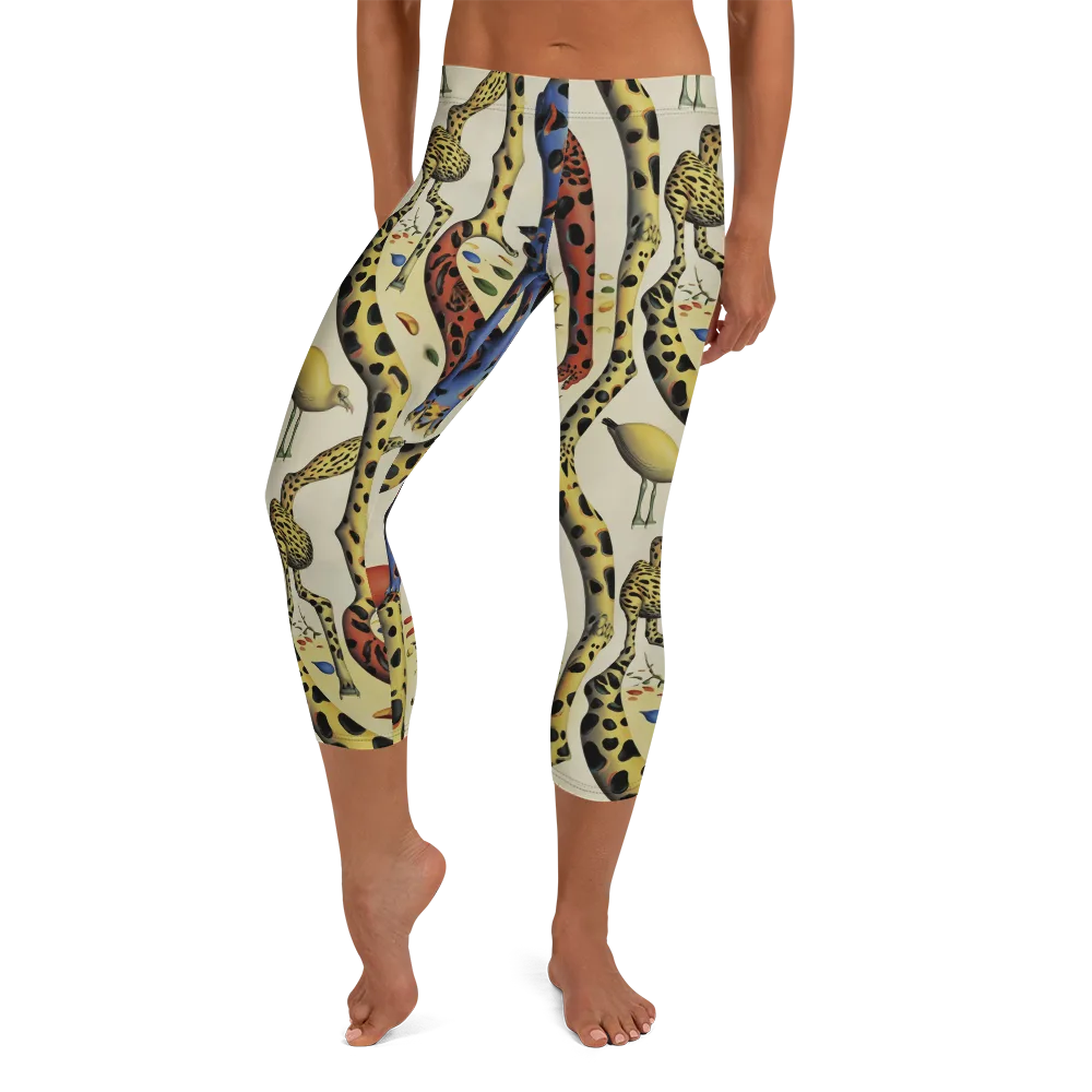 Giraffe Dreamscape on Capri Leggings — Front