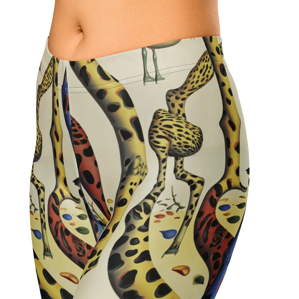 Giraffe Dreamscape on Capri Leggings — Zoomed-in
