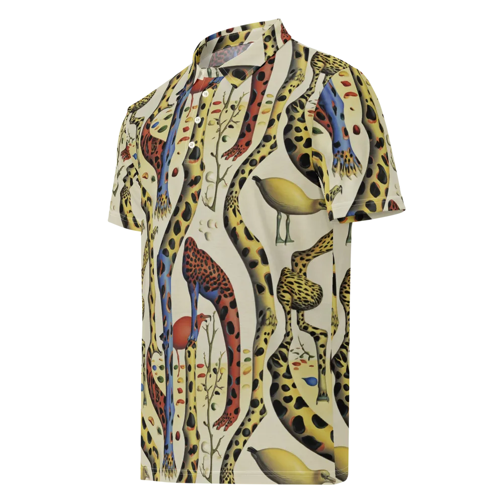 Giraffe Dreamscape on Men's Slim Fit Polo Shirt — Left Front