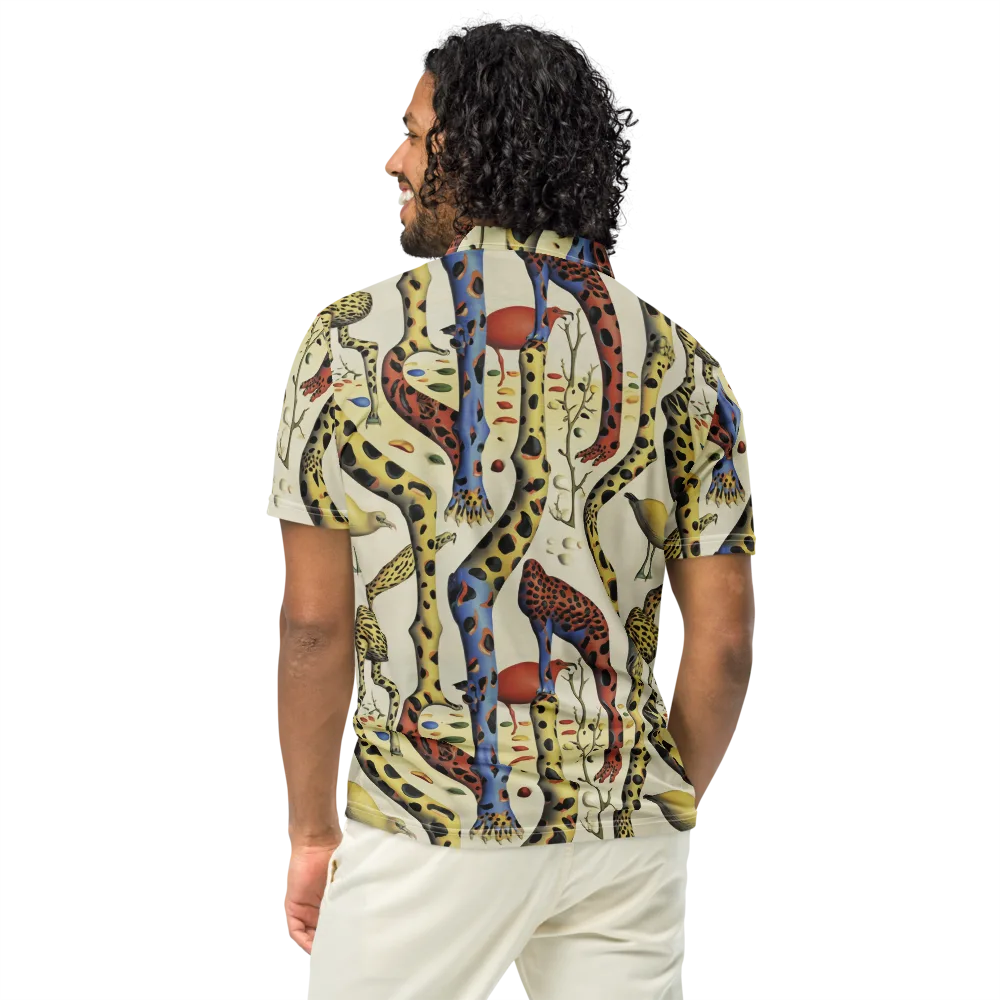 Giraffe Dreamscape on Men's Slim Fit Polo Shirt — Back