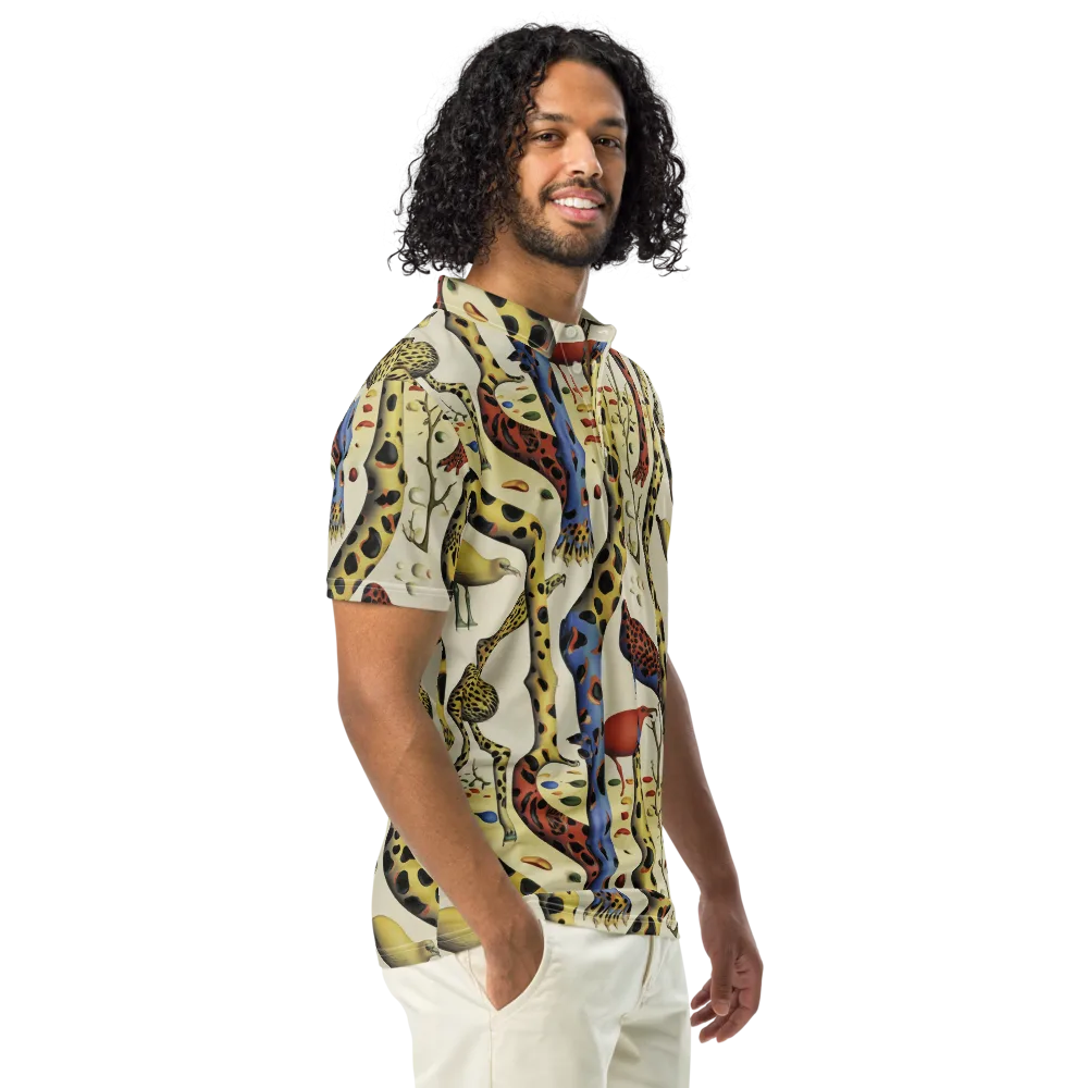 Giraffe Dreamscape on Men's Slim Fit Polo Shirt — Right Front