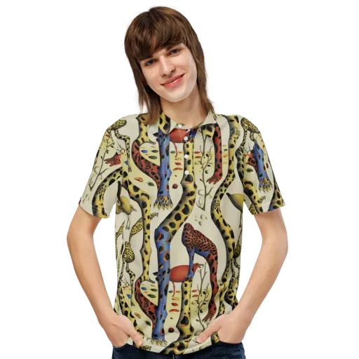 Giraffe Dreamscape on a Men's Slim Fit Polo Shirt