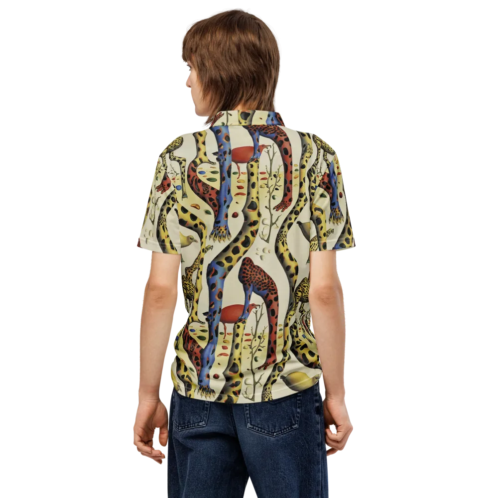 Giraffe Dreamscape on Men's Slim Fit Polo Shirt — Back