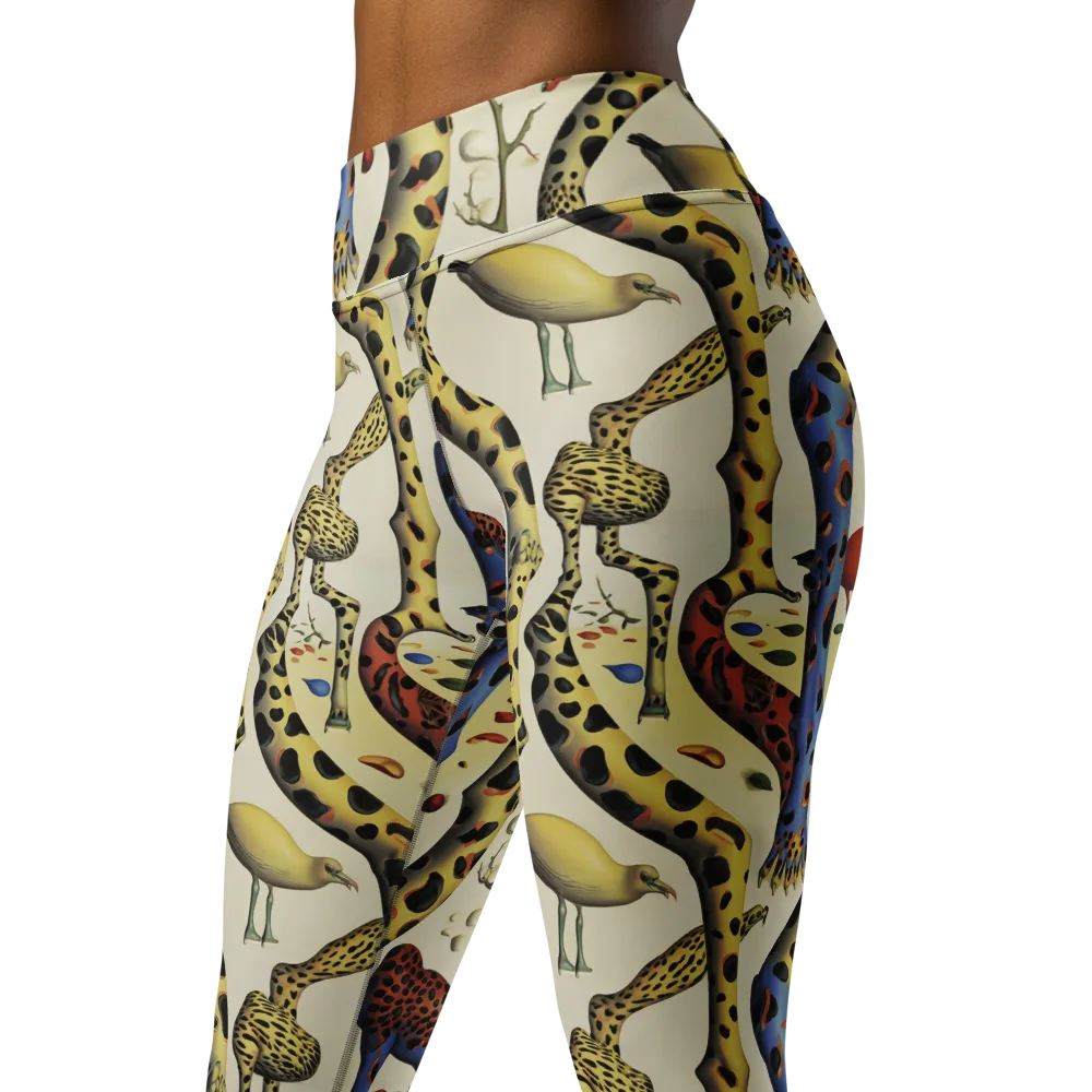 Giraffe Dreamscape on Yoga Leggings — Left Front