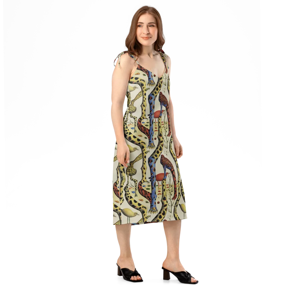 Giraffe Dreamscape on Slip Dress — Right Front
