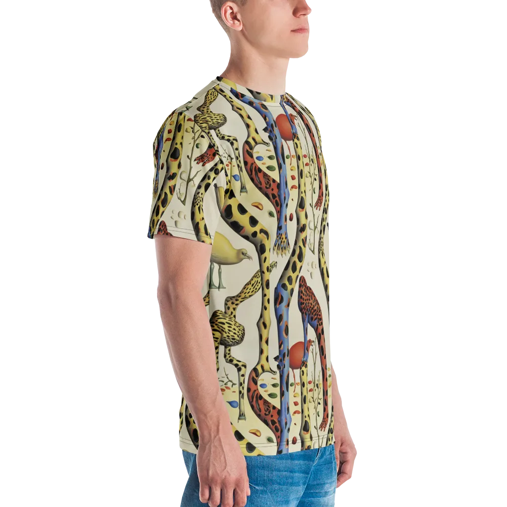 Giraffe Dreamscape on Men's Crew Neck T-Shirt — Right