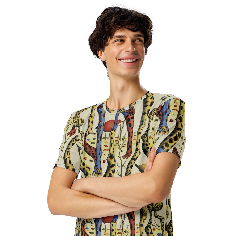 Giraffe Dreamscape on Men's Crew Neck T-Shirt — Left Front
