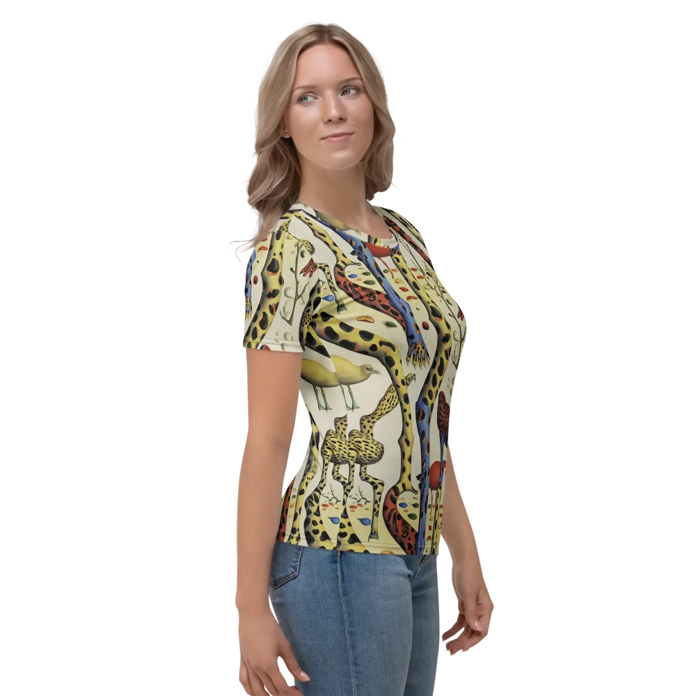 Giraffe Dreamscape on Women's Crew Neck T-Shirt — Right