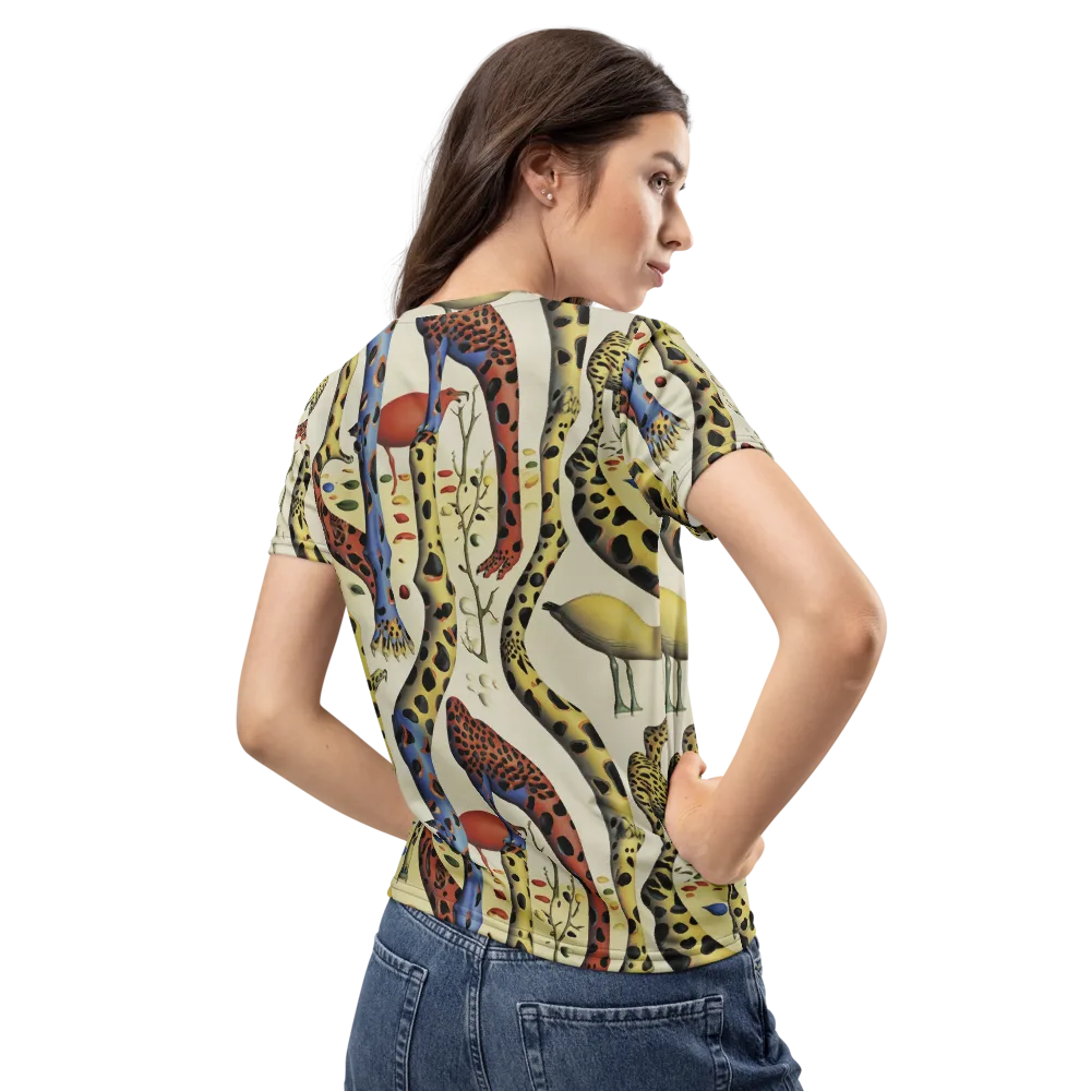 Giraffe Dreamscape on Women's Crew Neck T-Shirt — Back