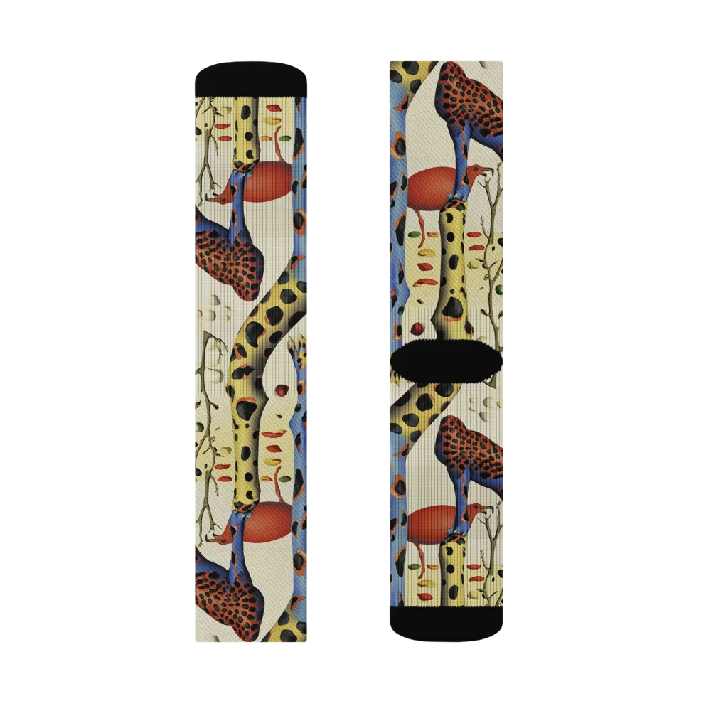 Giraffe Dreamscape on Socks — Right Sock