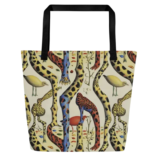 Giraffe Dreamscape on a Large Tote Bag W/ Pocket