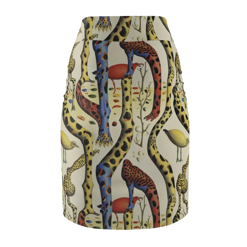 Giraffe Dreamscape on Pencil Skirt — Back
