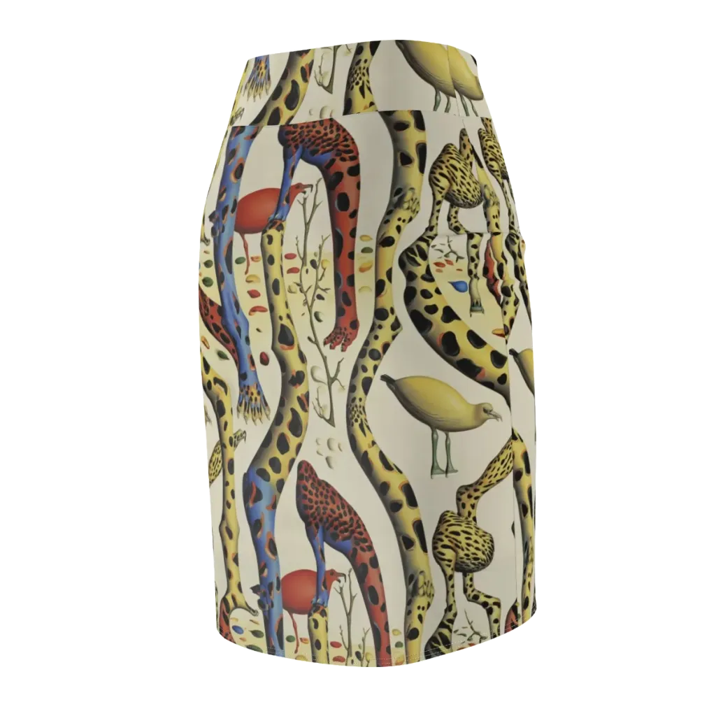 Giraffe Dreamscape on Pencil Skirt — Back Side