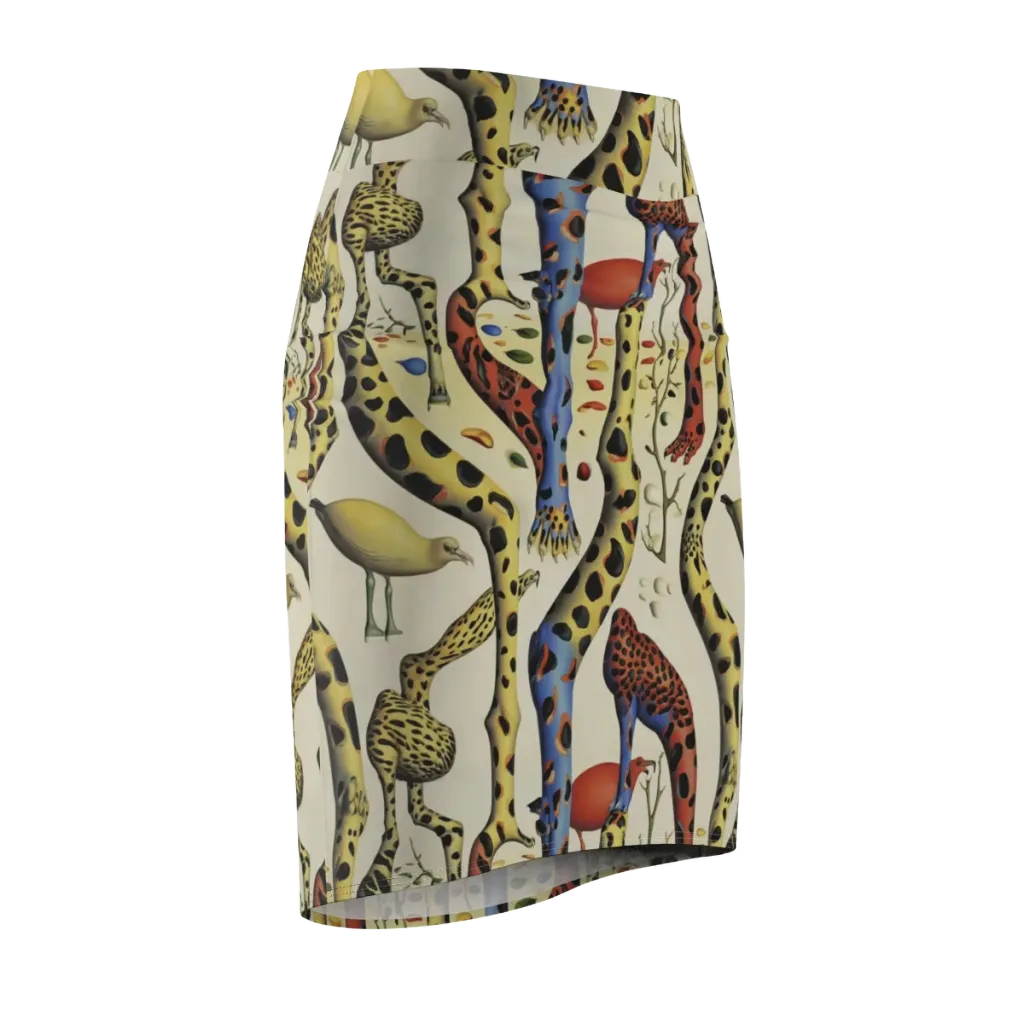 Giraffe Dreamscape on Pencil Skirt — Front Side