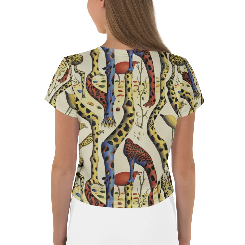 Giraffe Dreamscape on Crop Tee — Back