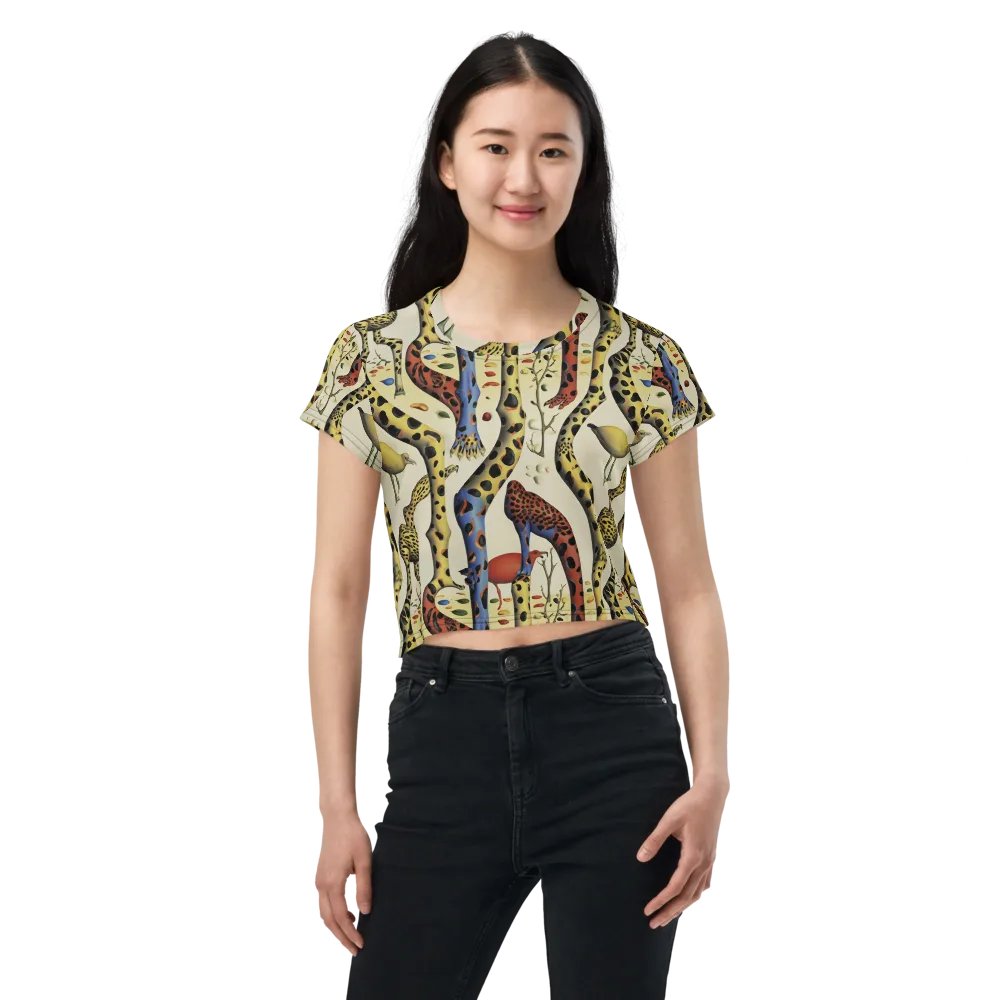 Giraffe Dreamscape on Crop Tee — Front