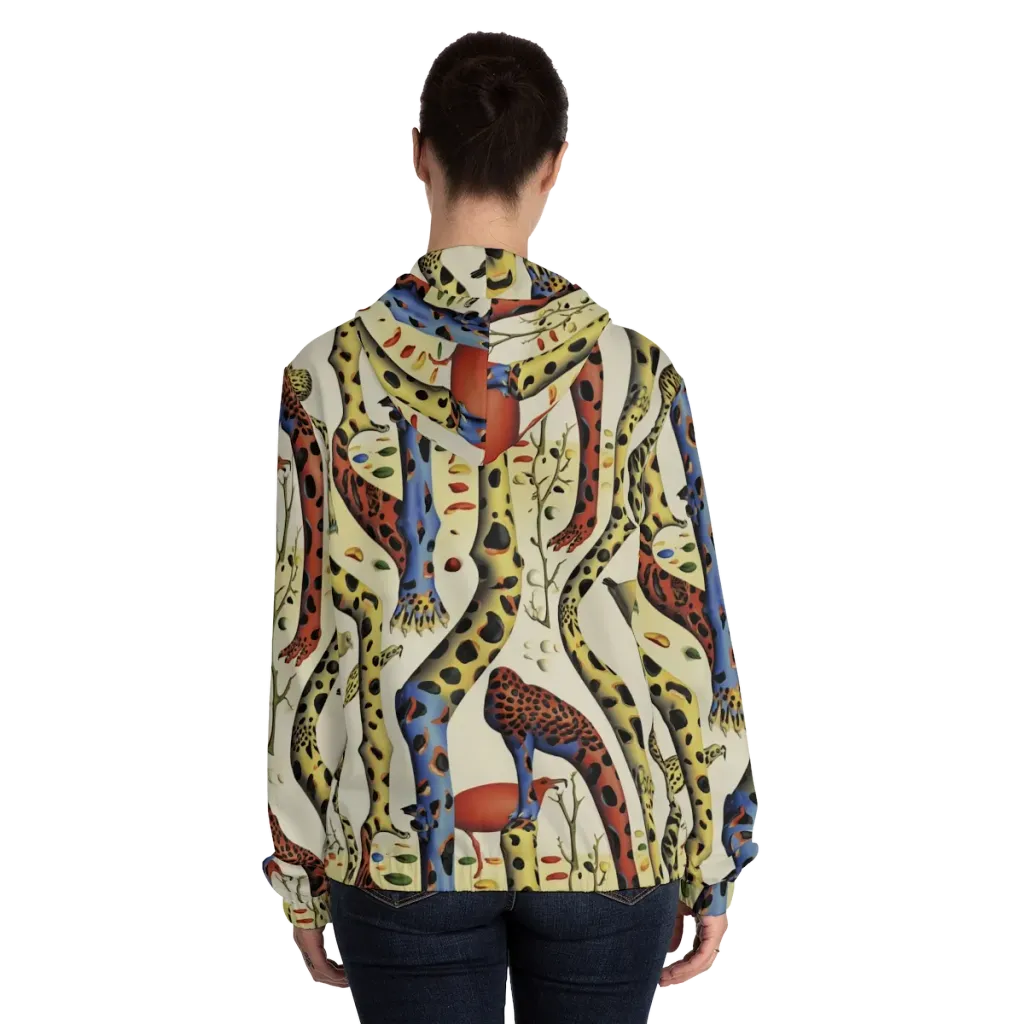 Giraffe Dreamscape on Women's Full-Zip Hoodie — Back On Person