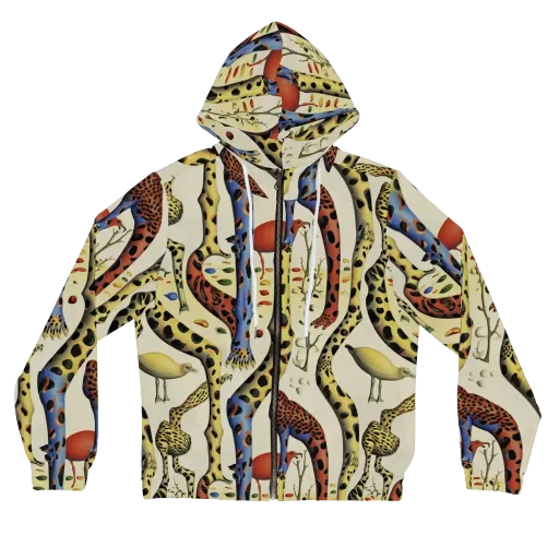 Giraffe Dreamscape on a Women's Full-Zip Hoodie
