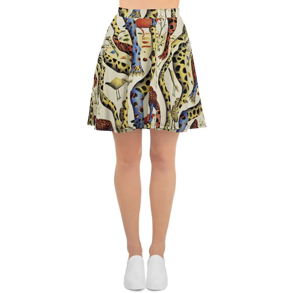 Giraffe Dreamscape on Skater Skirt — Front
