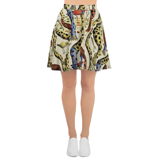 Giraffe Dreamscape on a Skater Skirt