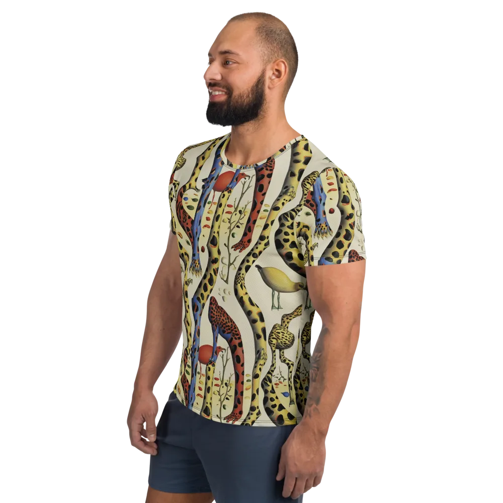 Giraffe Dreamscape on Men's Athletic T-Shirt — Left